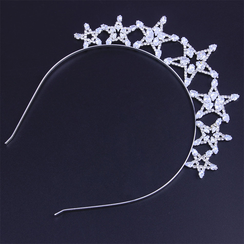 Aliexpress nuevo cinturón de cabello de cinco puntas temperamento zircon joyas de cabello de novia accesorios de combinación de banda de cabeza femenina