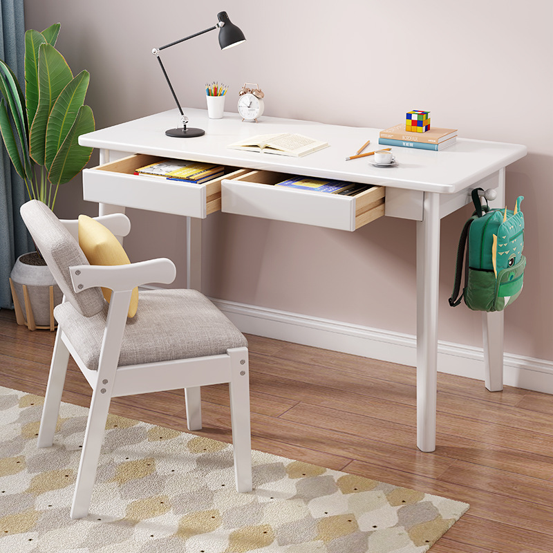 Escritorio de madera maciza nórdica Escritorio de estudio para adultos oficina en casa simple apartamento pequeño escritorio de la computadora y silla