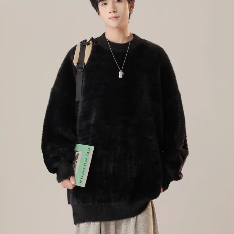 Suéter Otoño e Invierno de los hombres Nuevo Japonés retro de alto grado suéter flojo ocasional estilo perezoso suave glutinoso suéter