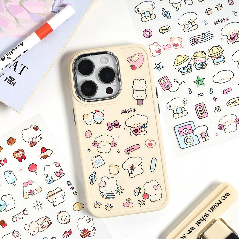 Mango adorable japonés chica corazón pegatinas de mascotas impermeables DIY material de contabilidad se puede colgar pegatinas autoadhesivas para niños