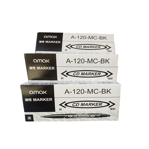 Small double-headed marker art hook line pen black quick-drying oil pen black marker pen double-headed marker pen