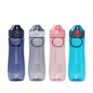 Plastic water cup sports outdoor water Cup wholesale 800ml large capacity water cup with handle straight mouth elastic lid water Cup