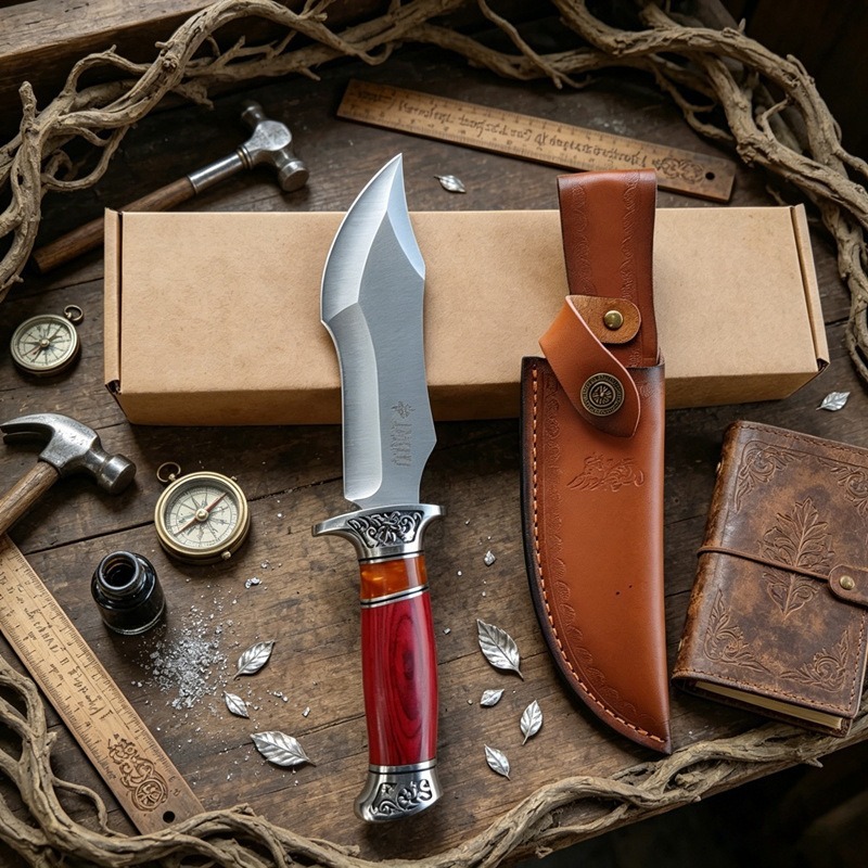 una sola quilla alta dureza camping al aire libre cuchillo de camping cuchillo recto de corte de carne hogar afilado cuchillo de frutas de acero inoxidable image 4