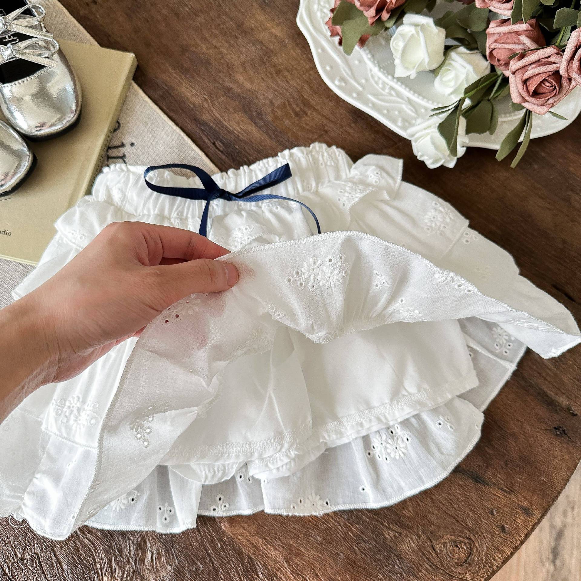 Estrella infantil redonda niña todo fósforo falda corta estilo coreano para niños falda de ballet estilo occidental falda de princesa falda de encaje dulce