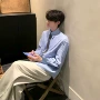 格子新款小众长袖衬衣