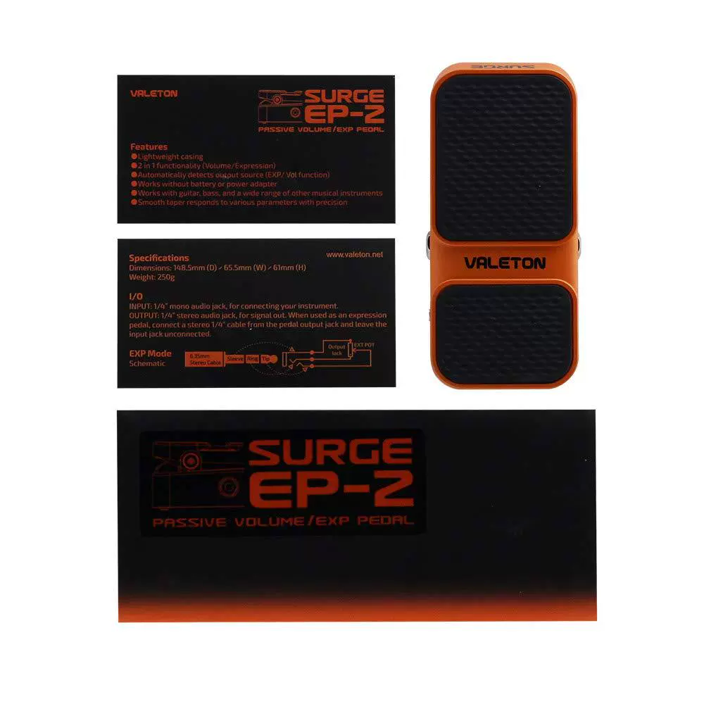 Электронный мини-педаль эффектов гитары Valeton Surge EP-2 Mini Expression/Passive Volume