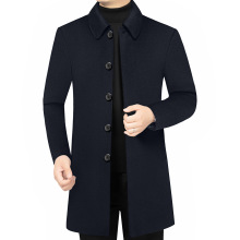 2025羊毛秋冬风衣男装韩版修身中长款毛呢大衣时尚大毛领风衣外套