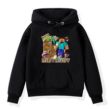 亚马逊Minecraft我的世界儿童帽衫新款抓绒日本大卫衣宽松长袖