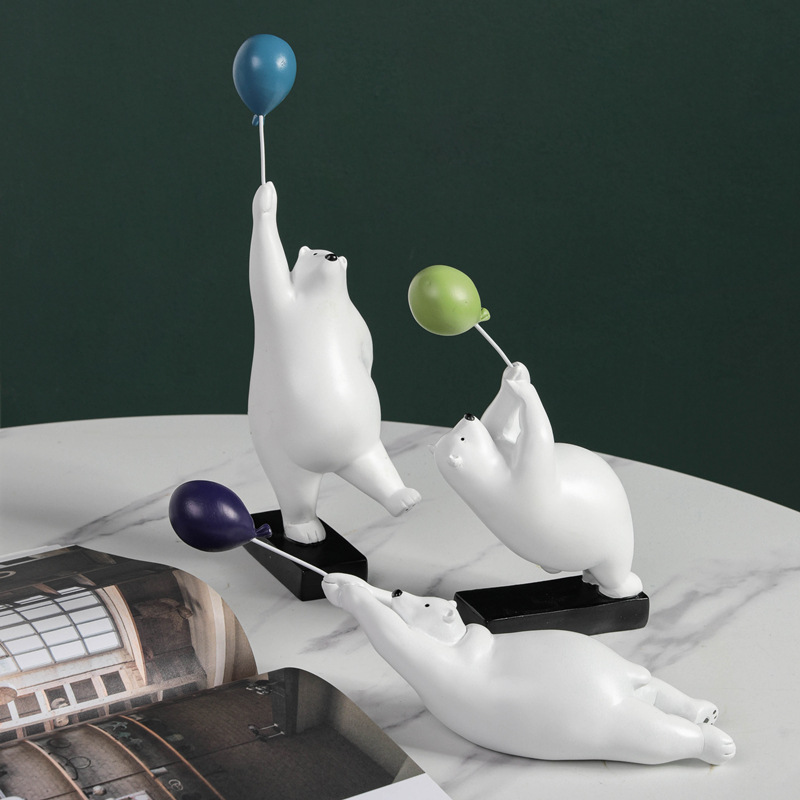 Скандинавский воздушный шар, креативное украшение для детской комнаты, простой и элегантный дизайн, полярный медведь