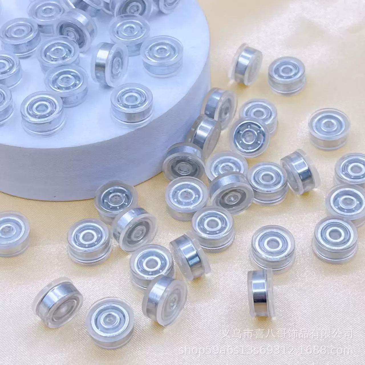 DIY旋转轴承 洞洞鞋沙滩包小轴承 发夹饰品透明旋转鞋扣底座批发