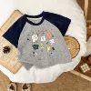 Gray color-blocking T-shirt