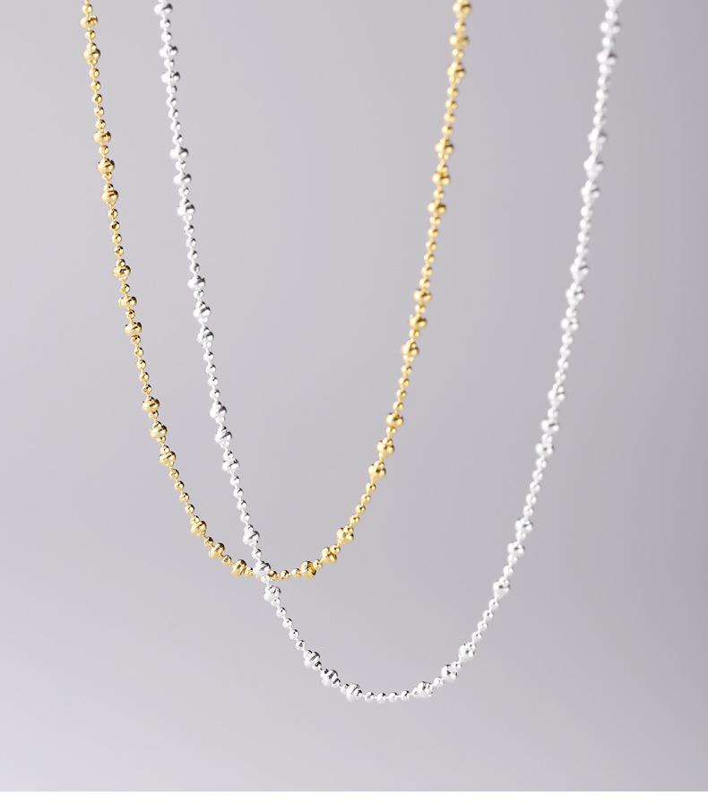 8g Weight Necklace Classification 925 Sterling Silver Plating Solid Color Necklace