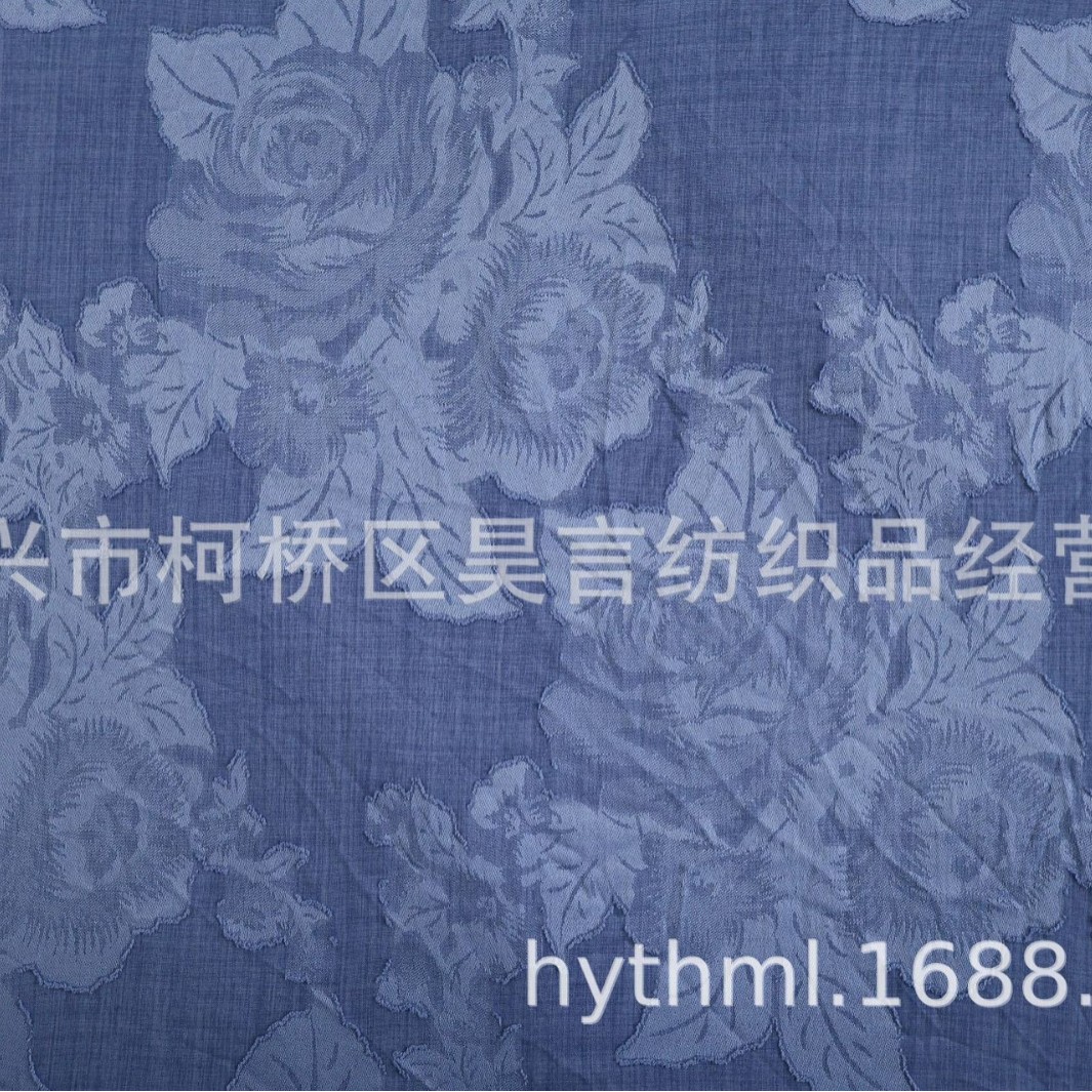 2025新款田园民族仿牛仔提花提花布料 男女服装鞋包箱包装饰面料