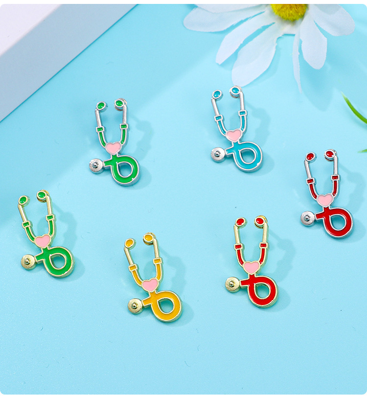 Stethoscope Pattern Cute Classic Style Pin Stethoscope Alloy Enamel Unisex Brooches