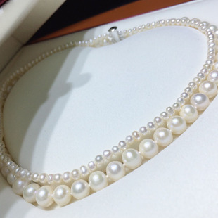 Freshwater Pearl Necklace for Women, Versatile Double-Layer Mother-In-Law Chain Jewelry, Fashionable Design, Elegant Temperament, Gift Jewelry