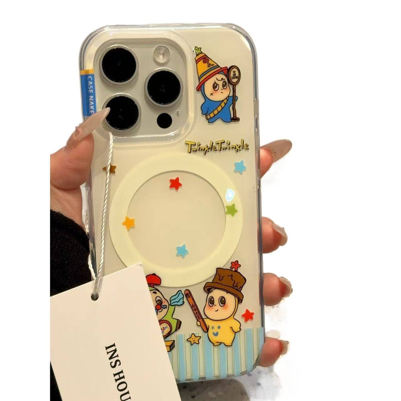 卡通软萌闹钟星星头套小男孩适用iphone16promax苹果15pro手机壳|undefined