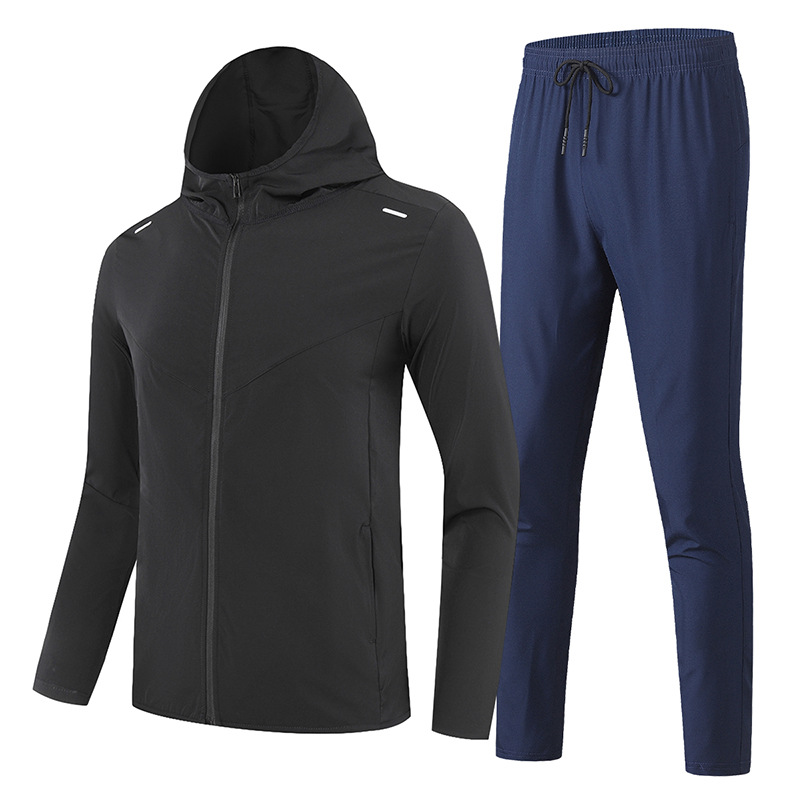 Traje deportivo de carrera de verano Chaqueta de secado rápido para hombres Nuevo entrenamiento de carrera matutina Montar ropa de protección solar Montañismo ropa transpirable image 14