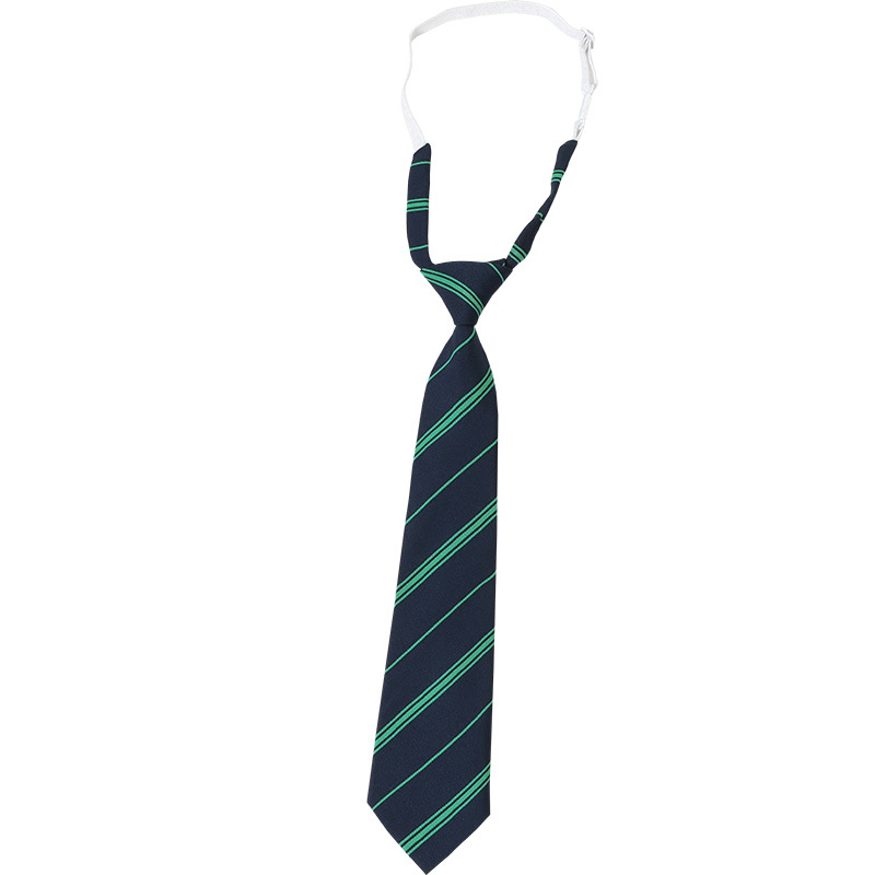 Accessorio per camicia stile college senza cravatta a righe, papillon verde scuro con fiocco e fiore per donna_voghion.com