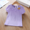 Summer cotton children's short sleeve T-shirt, colored summer clothing, jacket, with short sleeve