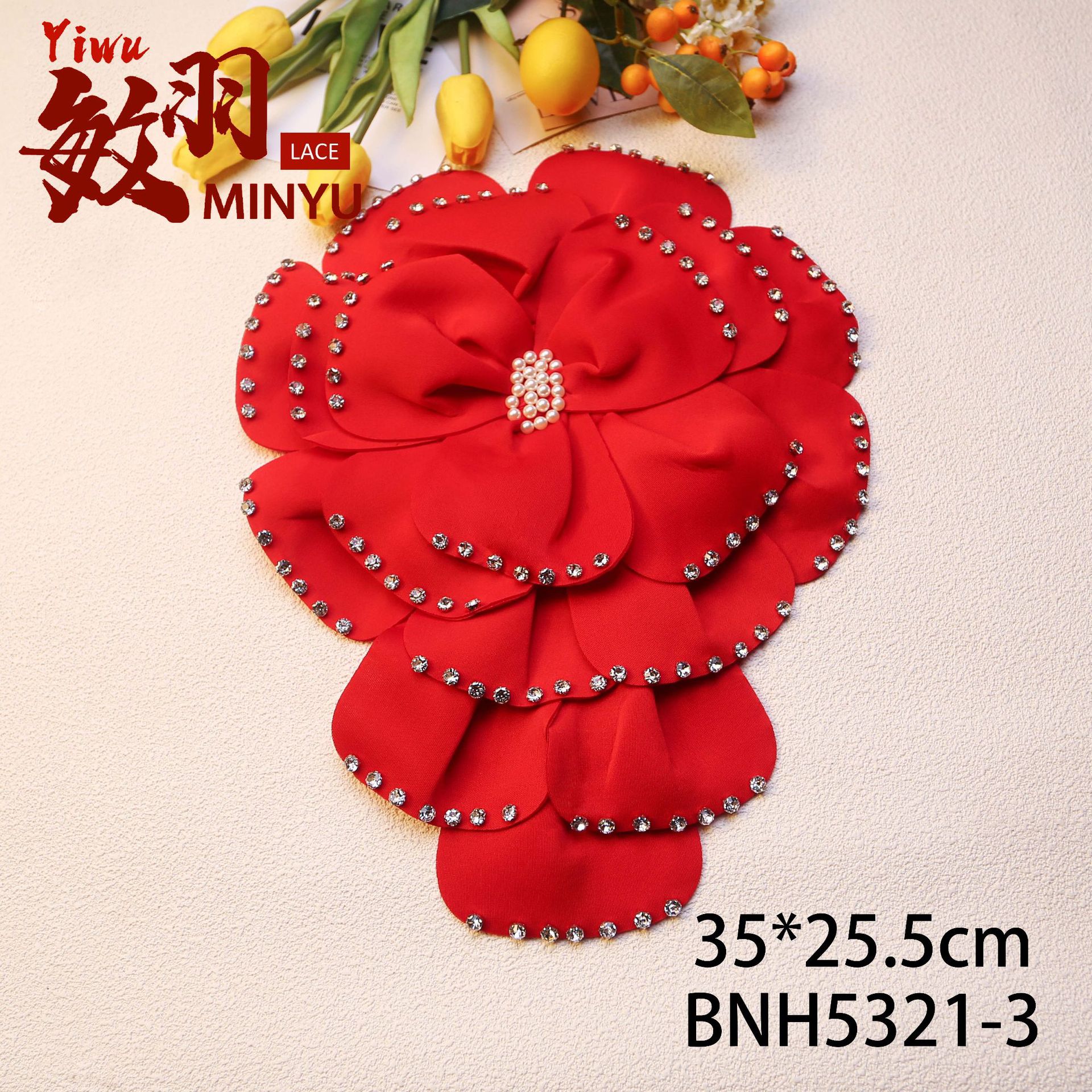 35*25.5cm 빨간색 코사지