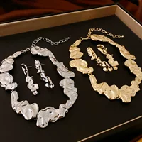 Серьги и подвеска из металла с серебристой иглой, французский стиль
