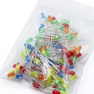 3mm Led Light-Emitting Diode Component Package Red, Yellow, Green, White, Blue and Orange, 6 Types, 20 Pieces Each