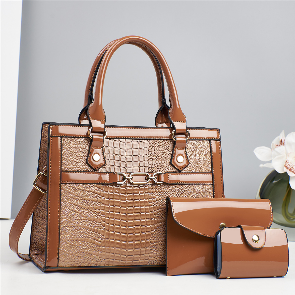 Bolsas de tres piezas, bolsas de moda, bolsas de hombro para mujeres, bolsas de gran capacidad, bolsas de madre transfronterizas