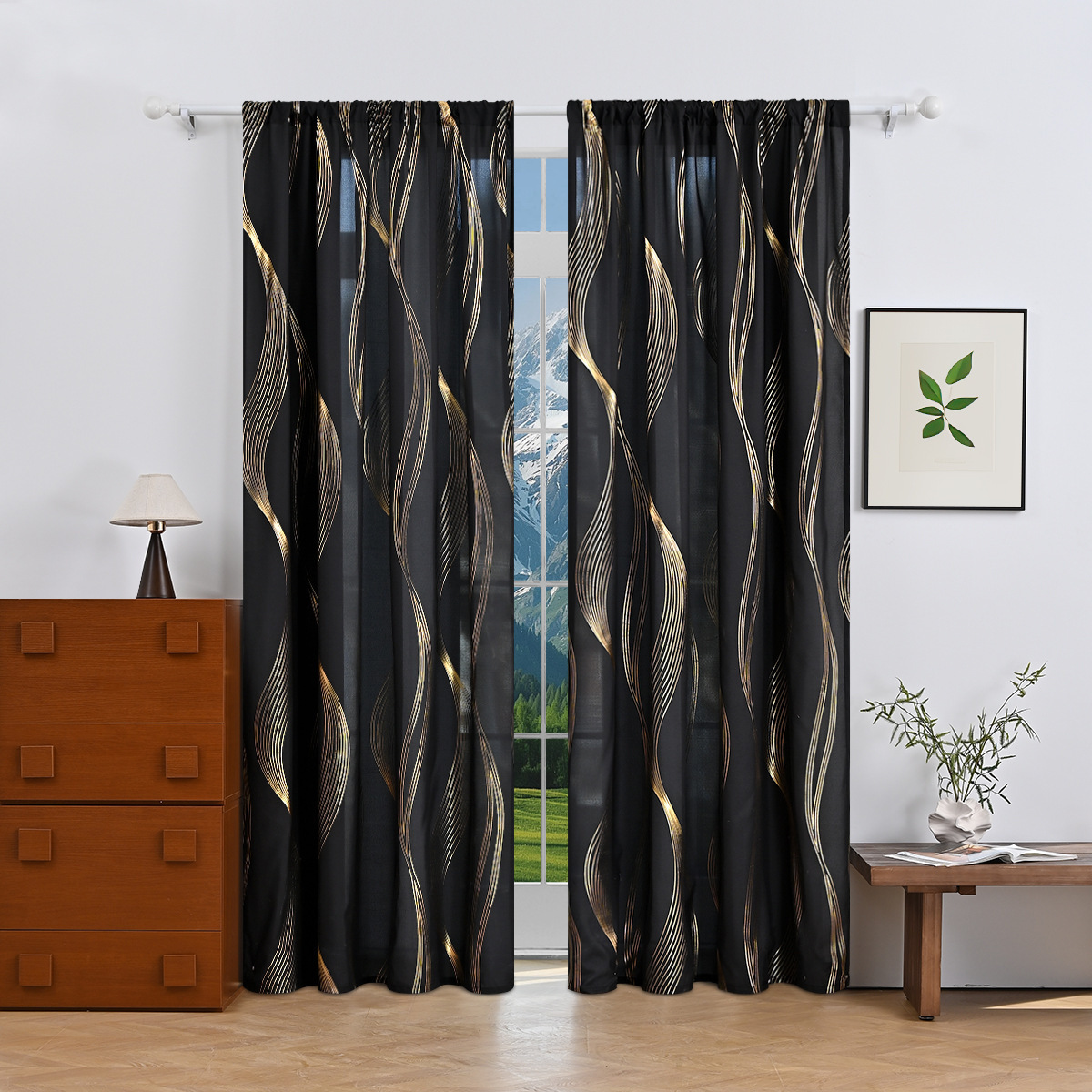 TEMU spot transfronterizo primavera textil cortina semitransparente acrílico oro y plata cortina de sombración de sombración sudeste asiático