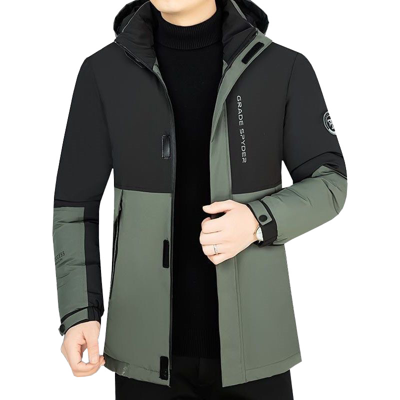 Chaqueta acolchada de algodón con capucha casual para hombres de mediana edad Chaqueta acolchada de algodón engrosada invierno cálido invierno abrigo de papá chaqueta acolchada de algodón