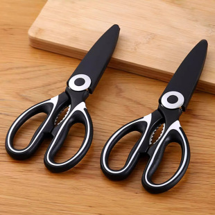 Multifunctional Stainless Steel Kitchen Scissors Panda Scissors Household Powerful Kitchen Scissors Korean Barbecue Meat Scissors Ready-Made Chicken Bone Scissors