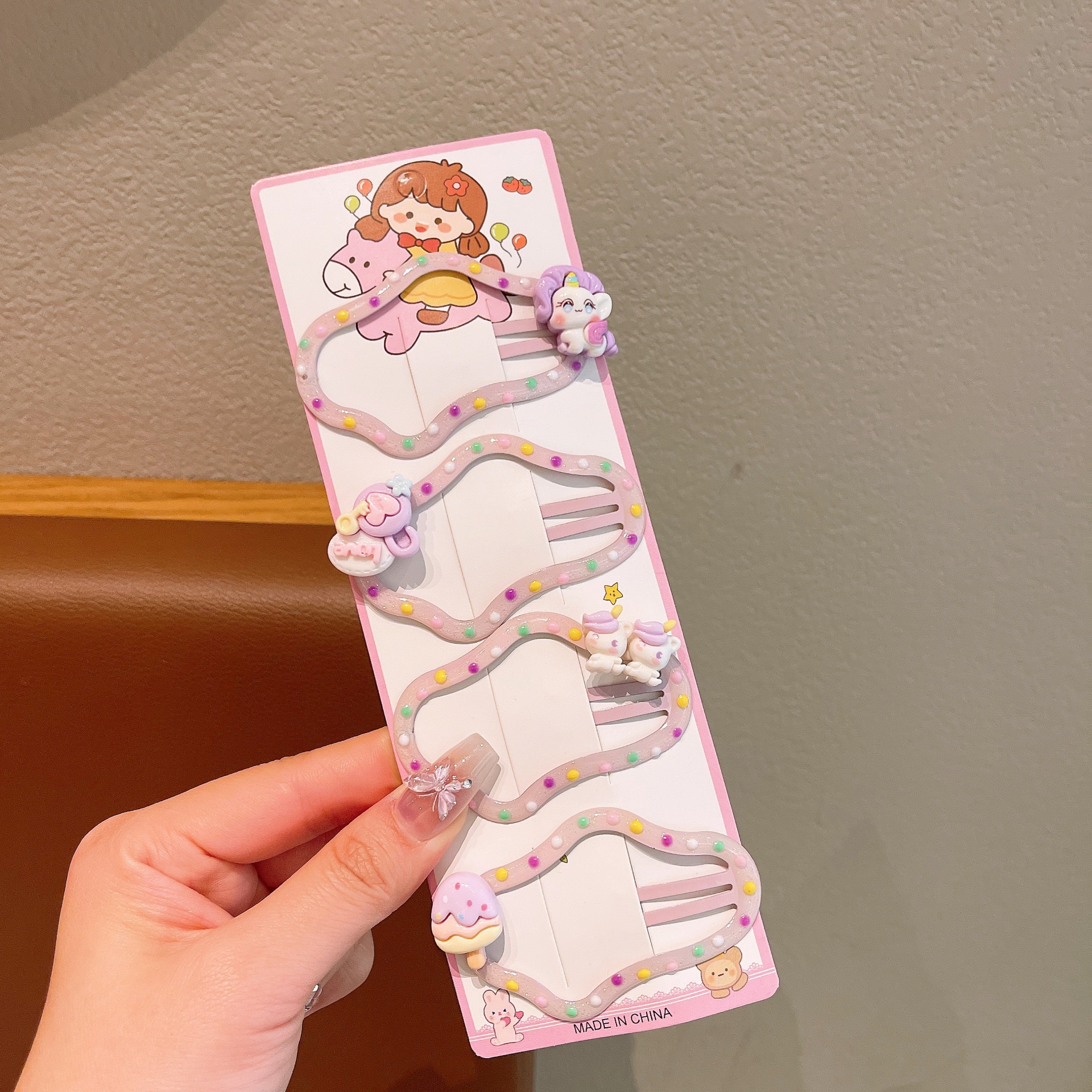 KULOMI Kids Hairpin Set Cute Sanli Pantalones Pequeñas Niñas Pequeñas Pequeñas