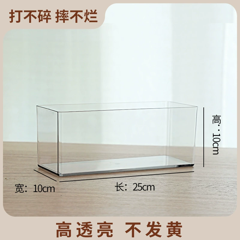 Transparent Square Hydroponic Vase, Desktop Shatterproof Planter, Multiple Sizes (8–30 cm)