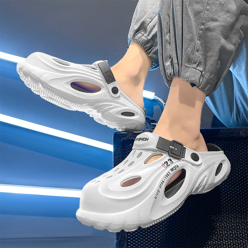 Zapatos Dongdong para hombre 2024 nuevo verano para usar sandalias antideslizantes al aire libre aumentando la altura de la base deportiva de conducción zapatillas de cabeza