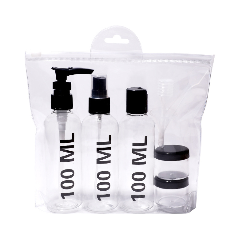 Juego de botellas de plástico PET vacías para viaje y cosméticos