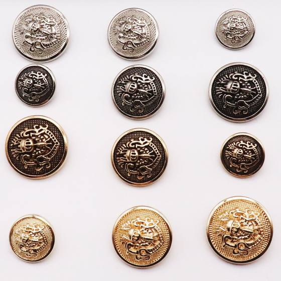 Spot Metal Double Lion Buttons Academy Style Knitwear Big Windbreaker Jacket Suit Buttons Exquisite Decorative Hand Sewn Buckle