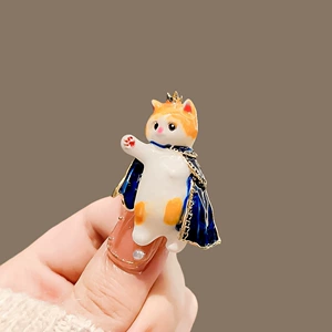 Prince Cartoon Kitten Brooch for Men and Women, Cute Enamel Exquisite Brooch, Personalized Pin, Clothing Accessory Badge