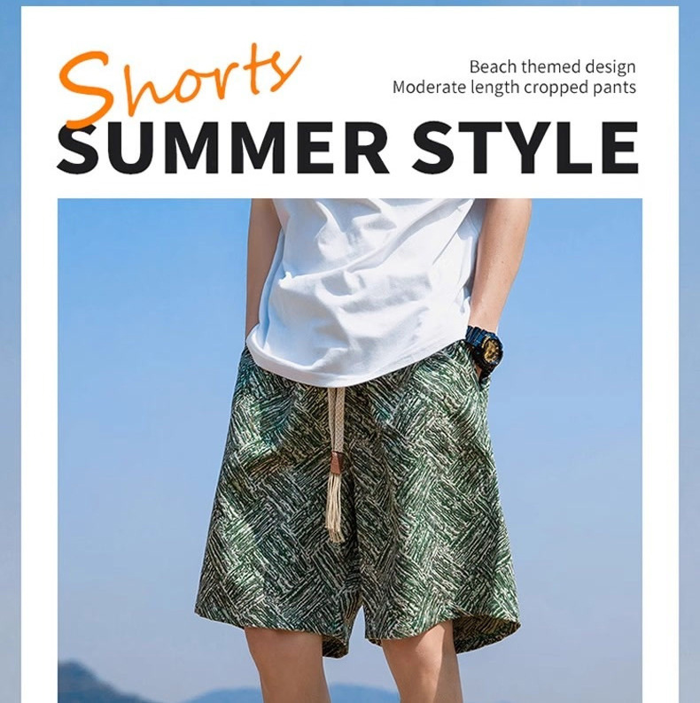 Unisex Summer Beach Shorts Textured Straight Leg Quick Drying Casual Mid Length Loose Fit For Home Or Sports_viptrois.com