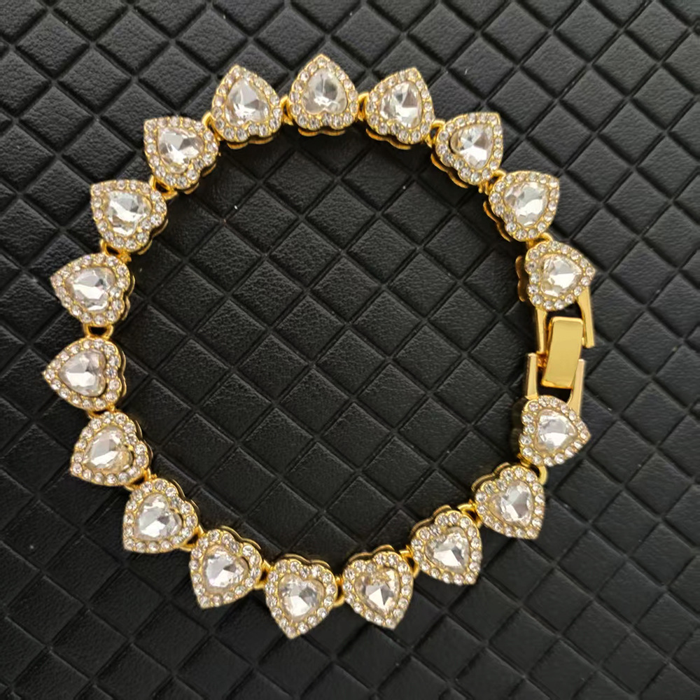 Collar de corazón con diamantes para hombre y mujer estilo hip hop_voghion.com