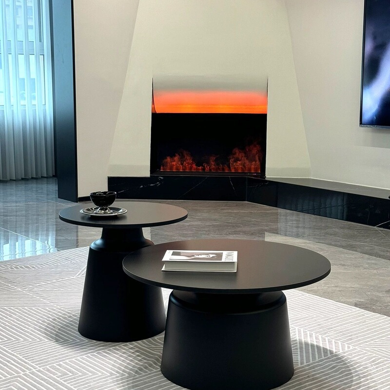 White Cream-Style Home Living Room Coffee Table Set, Trendy Modern Minimalist Small Apartment Round Side Table Small Tea Table White Cream-Style Home Living Room Coffee Table Set, Trendy Modern Minimalist Small Apartment Round Side Table Small Tea Table