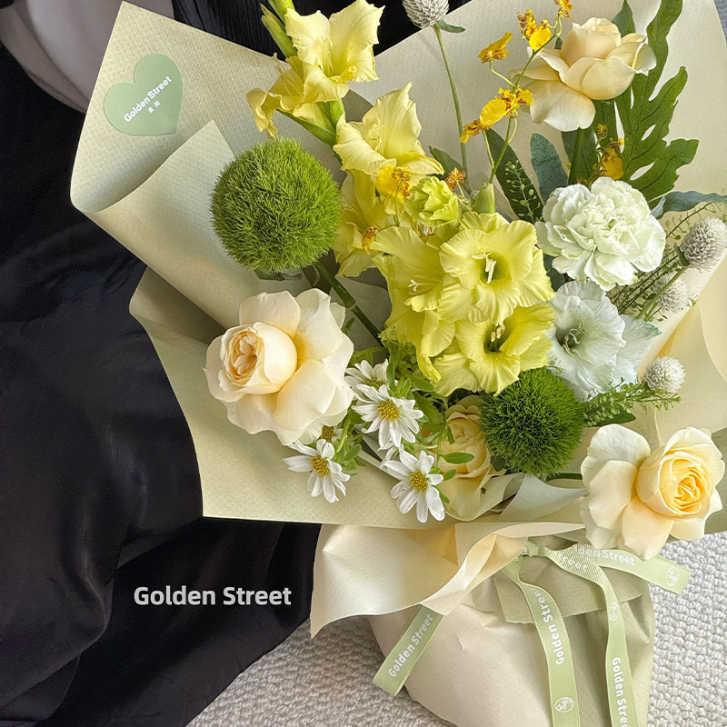 Nueva serie de papel colorido de alto nivel, embalaje de flores, materiales de papel de flor, materiales de papel de arte impermeable, flores