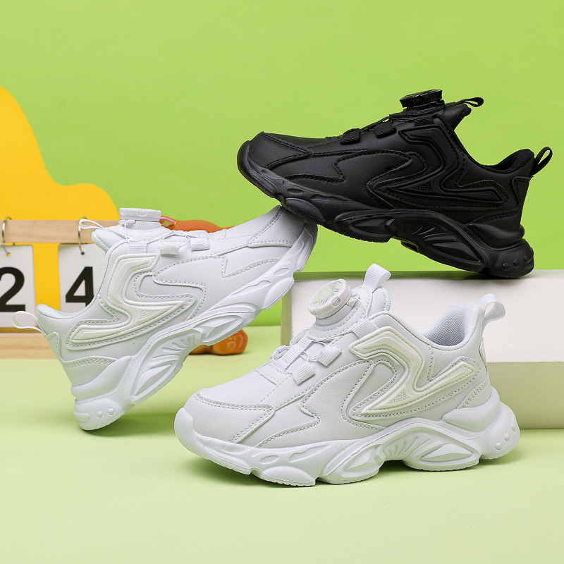 Children's Shoes Kidsren's White Shoes 2024 Spring and Autum New Breathable Sports Shoes Campus Boys Student Running Sports Shoes
