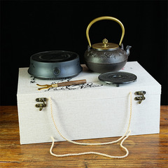 Set of 6 cast iron crab-shaped teapots, Japanese-style health iron pot, electric ceramic stove tea brewing set, tea set gift