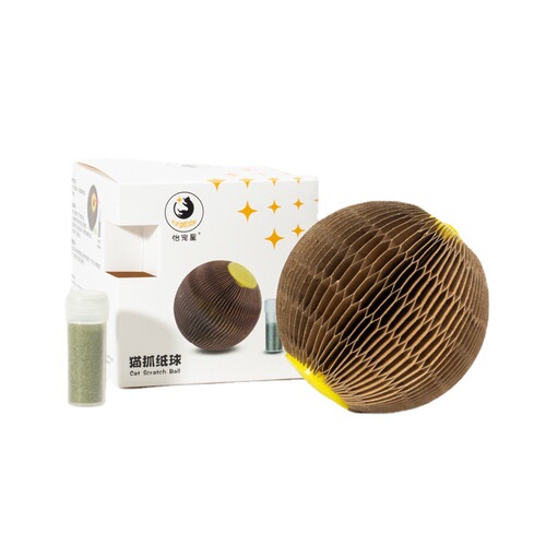 Pet Supplies Direct Manufacturer New Pet Cat Toys Interactive Scratching Mint Ball Corrugated Paper Cat Wands Cat Paper Ball Toys