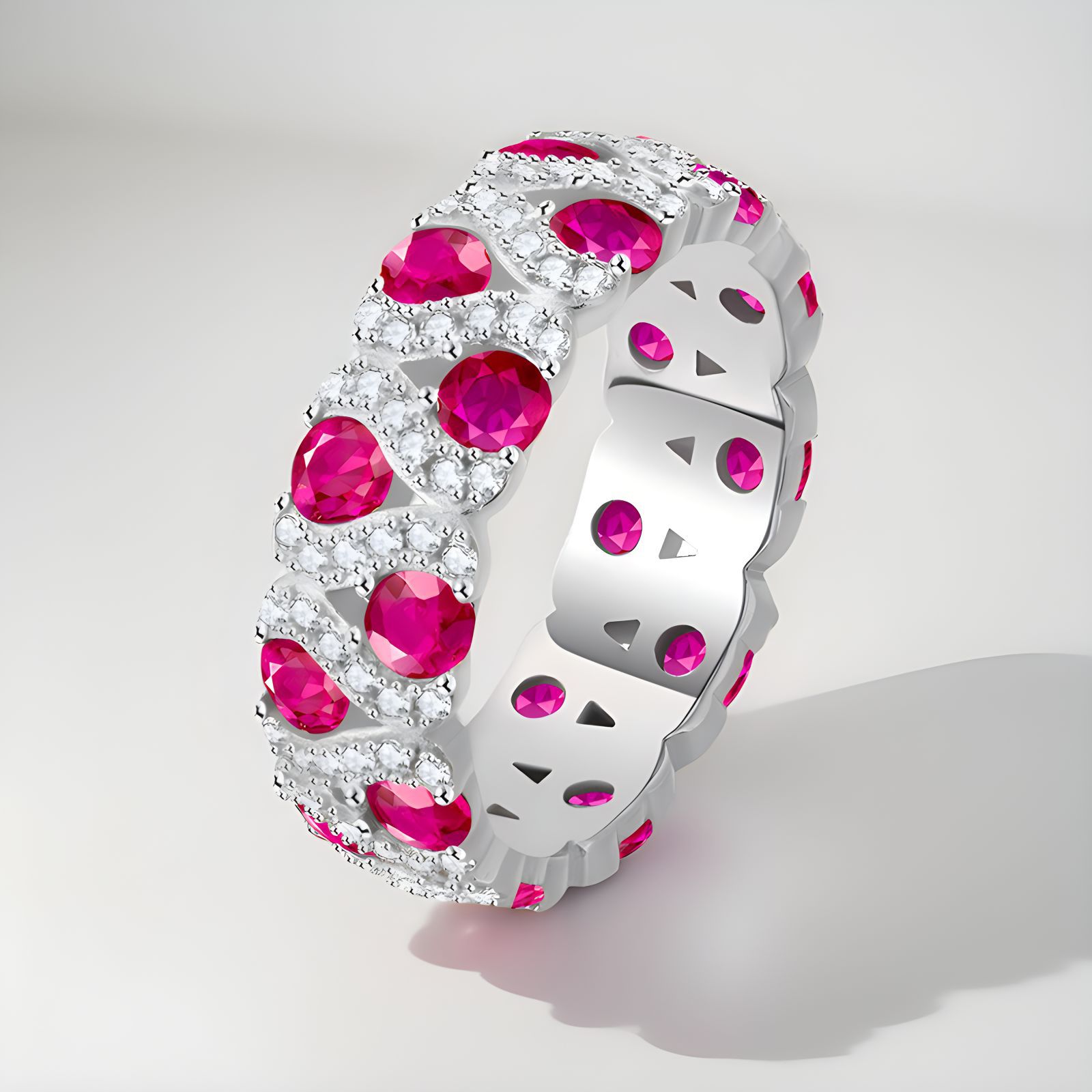 925 Pure Silver New Full Stone Closed Ring, Popular Hand Accessory, Light Luxury, Unique Fashion, Elegant Finger Ring for Women