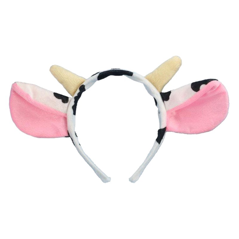 La oferta transfronteriza de Navidad de Halloween diadema cuerno de dibujos animados animales de felpa accesorios para el cabello diadema de vaca ventas directas de la fábrica