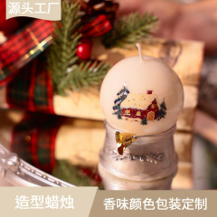 圣诞新款雪橇许愿水晶球ins风圣诞装饰挂件香薰造型蜡烛批发跨境