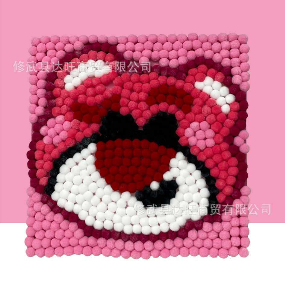 MQH20-002 / 20*20cm (wooden frame + canvas + hair ball + tweezers)