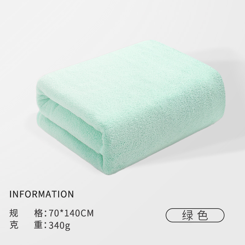 Toalla de baño de lana de coral multicolor engrosada, fuerte absorción de agua, color sólido, baño de hotel en el hogar, toalla de playa para hombres y mujeres al por mayor