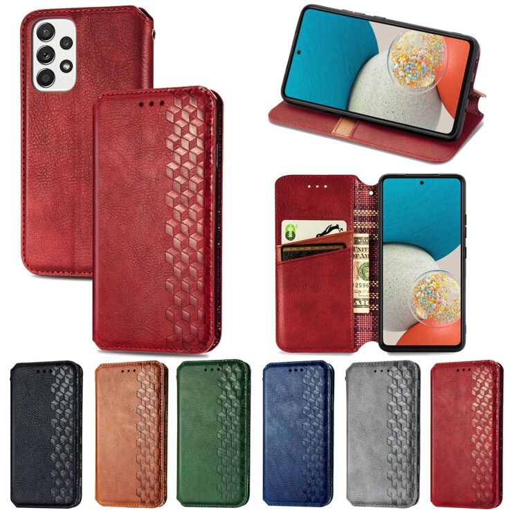 Applicable to A13 A23 A33 A53 A73 A03/CORE A03S A52 A72 diamond grid suction leather case Applicable to A13 A23 A33 A53 A73 A03/CORE A03S A52 A72 diamond grid suction leather case