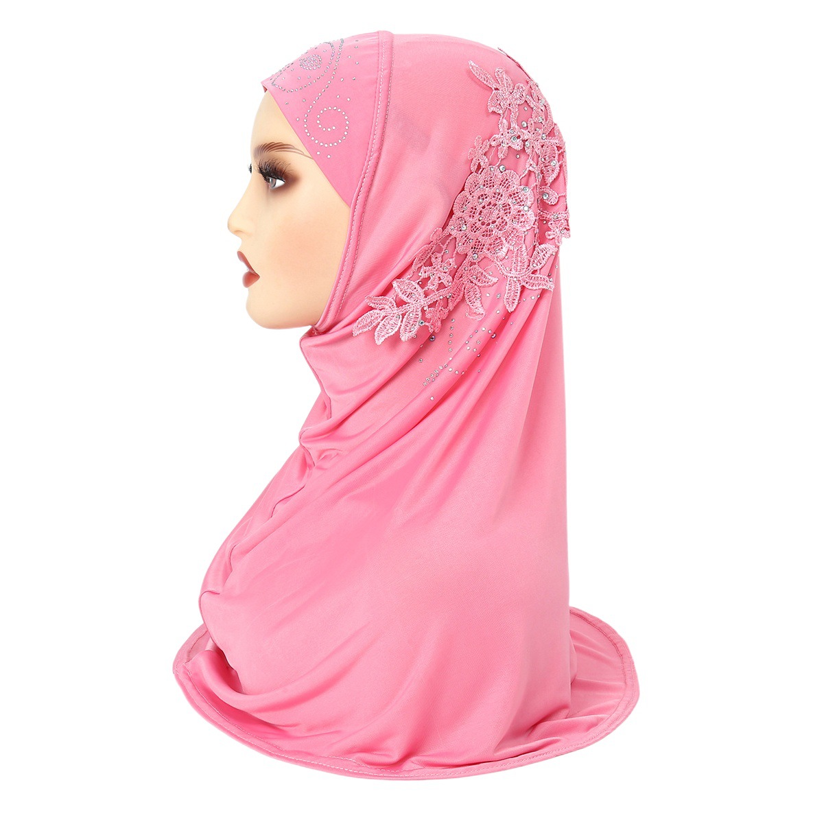 AliExpress new European lace point drill monochrome stitching turban ladies fashion patch cover in stock